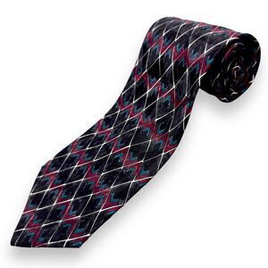 Tutto Matto 100% Silk Dress Tie Made in Italy Geometric Triangle Print 59" 3.75"